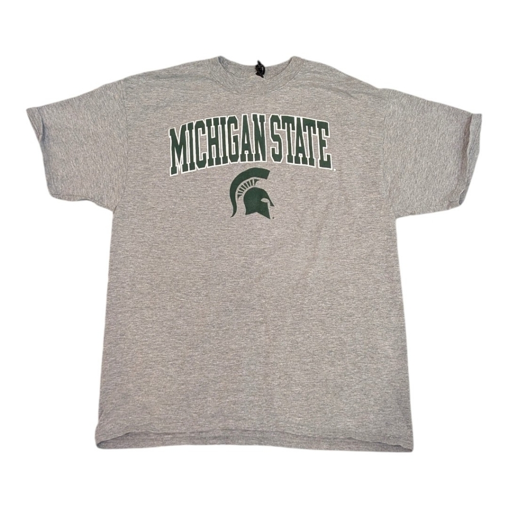 Michigan State Spartans Gray T-Shirt College Tee Unisex M/L NCAA Sportswear